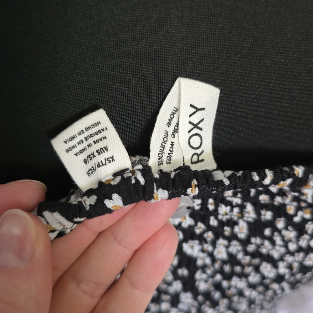 Roxy Women's Black Shelley Coast Floral Mini Dress - xs - Picture 10 of 11